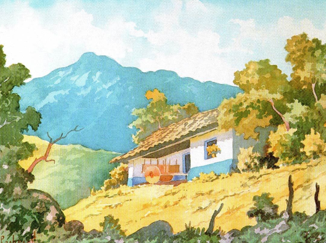 Obra del artista costarricense Fausto Pacheco Paisaje costarricense