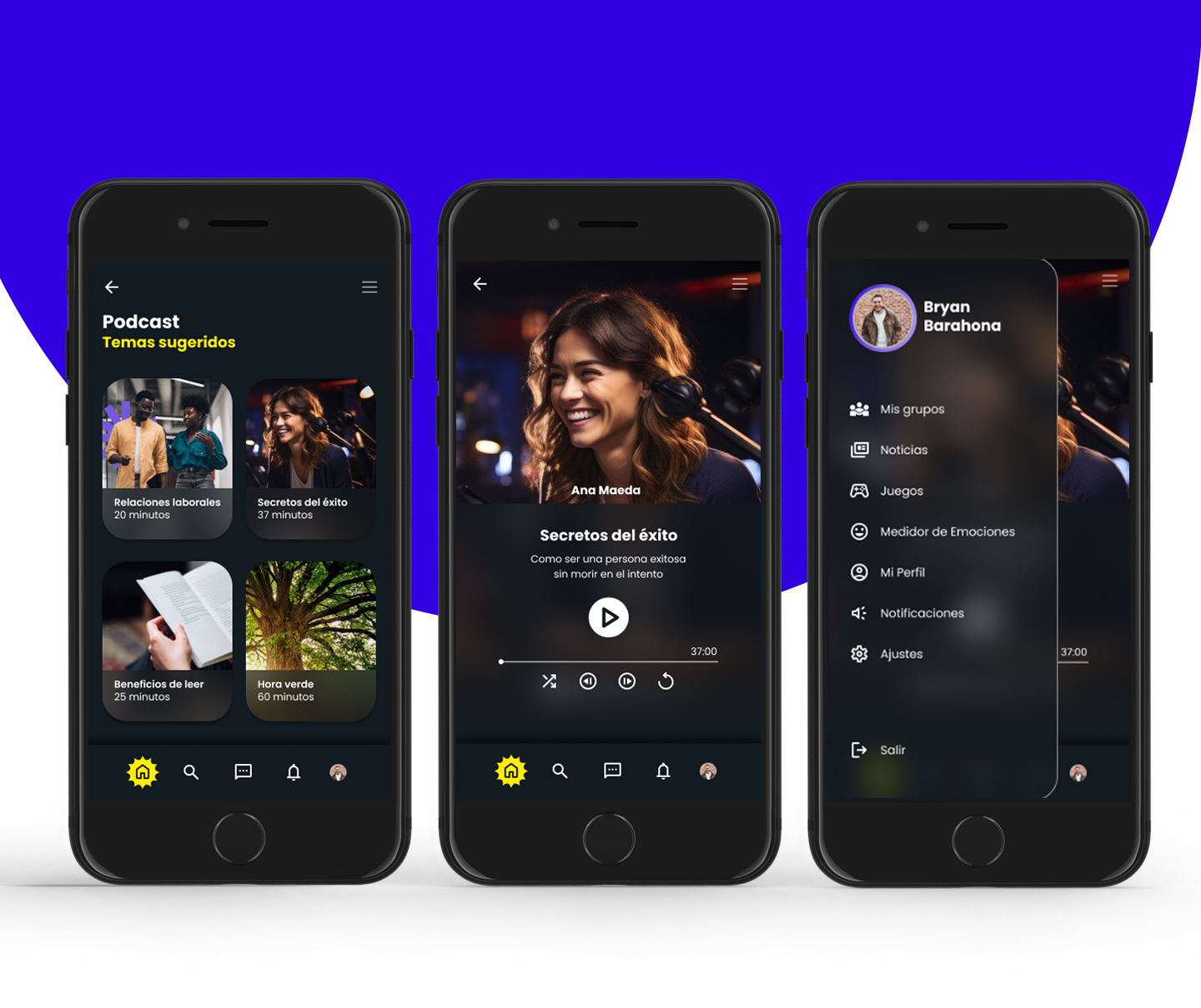 Ejemplificación de diseño de aplicación Diseño UI de aplicación BeeYou